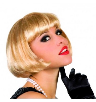 Peruka Krótka Blond z Grzywką