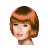 Peruka miedziana ,ruda bob z grzywką