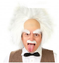Peruka Męska Biała Einstein