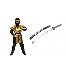 Zestaw Strój Ninja GO Czarno Złoty + Miecz Ninja Czarny