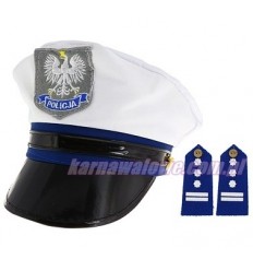 CZAPKA POLICJANTA ROZ.S POLICJANTKA STRÓŻ PRAWA + PAGONY 