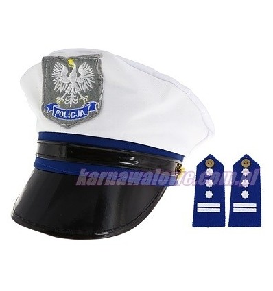 CZAPKA POLICJANTA ROZ.S POLICJANTKA STRÓŻ PRAWA + PAGONY 