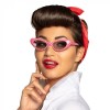 Okulary Pin-Up Różowe w Białe Kropki Lata 70-te 50-te WYPRZEDAŻ