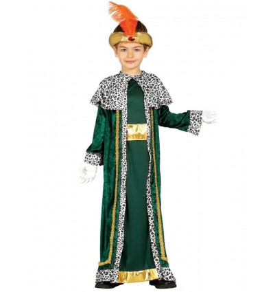 Strój Król Baltazar Zielony Super Szata z czapką koroną Jasełka 3 Króli