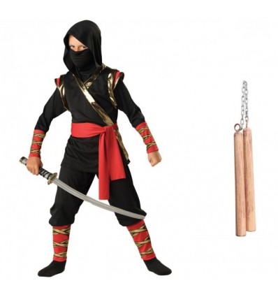 Zestaw Strój Ninja Wojownik  plus Zestaw Nunczako 5 el