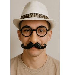 Zestaw Dziadek Profesor Okulary Wąsy Kapelusz 2 el