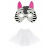 Zestaw Strój Zebra Tutu Biała Maska Pianka 2 el