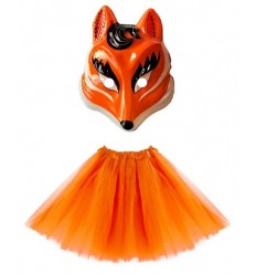 Zestaw Strój Lisa Liska Tutu Pomarańczowa 40 cm Maska PVC 2 el