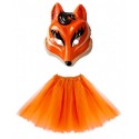 Zestaw Strój Lisa Liska Tutu Pomarańczowa 40 cm Maska PVC 2 el