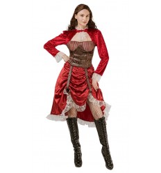 Strój dla Dorosłych Czerwono Brązowy Steampunk