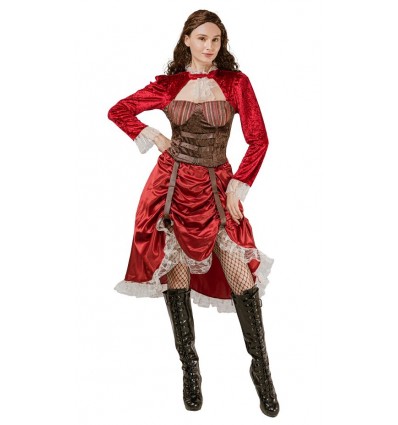 Strój dla Dorosłych Czerwono Brązowy Steampunk