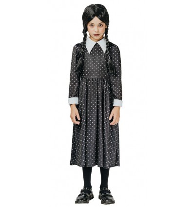 STRÓJ DLA DZIECI GOTYCKA UCZENNICA SUKIENKA W GROSZKI, HALLOWEEN PRZEBRANIE