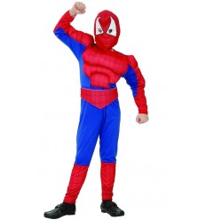 Strój dla Dzieci Pajęczy Bohater z Muskułami Spiderman