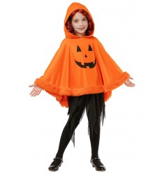 Ponczo dla dzieci z kapturem Dynia, rozm. uniw. Halloween