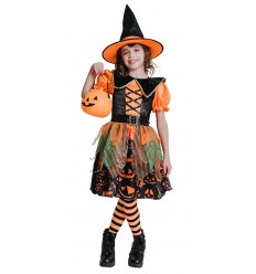 Strój dla dzieci Dyniowa Czarownica Wiedźma Halloween