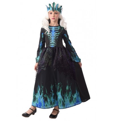 Strój dla dzieci Zła Królowa Kościotrup Halloween