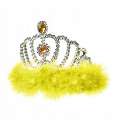 DIADEM ŻÓŁTY Z PUSZKIEM BELLA KSIĘŻNICZKA