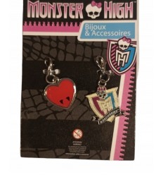Zestaw wisiorków serduszko i herb Monster High WYPRZEDAŻ