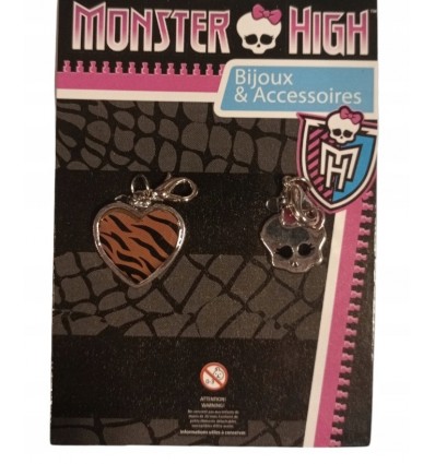 Zestaw wisiorków serduszko i czaszka Monster High WYPRZEDAŻ