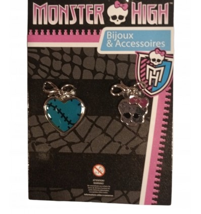 Zestaw wisiorków serduszko i czaszka Monster High WYPRZEDAŻ