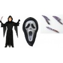 Zestaw Strój Upiór Krzyk Halloween Maska Nóż 3 el