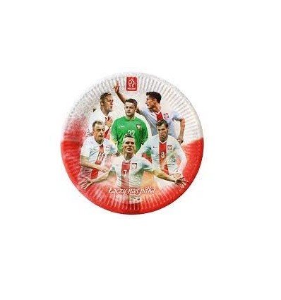 Talerze Papierowe Kibica PZPN-Reprezentanci,23 cm, 6 szt. WYPRZEDAŻ