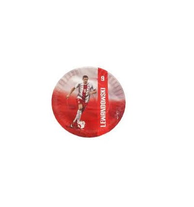 TALERZYKI KIBICA PAPIEROWE-LEWANDOWSKI 18 CM-6 SZTUK WYPRZEDAŻ