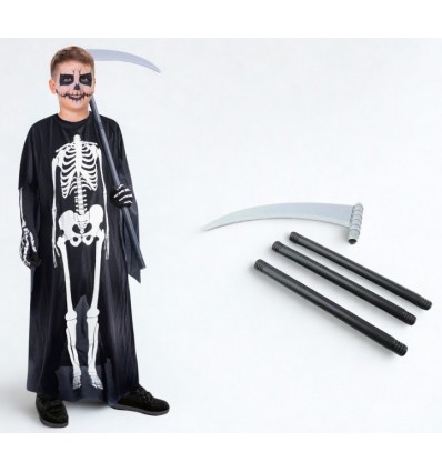 Zestaw Strój Szkielet Kościotrup Kosa Składana 2 el HALLOWEEN