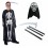 Zestaw Strój Szkielet Kościotrup Maska Kosa Składana 3 el  HALLOWEEN