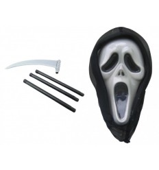 Zestaw Upiór Krzyk Halloween Maska Kosa Składana 2 el