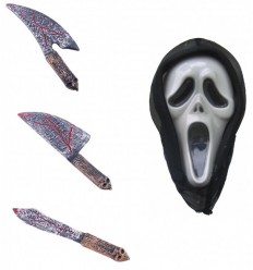 Zestaw Upiór Krzyk Halloween Maska Nóż 2 el