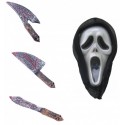 Zestaw Upiór Krzyk Halloween Maska Nóż 2 el