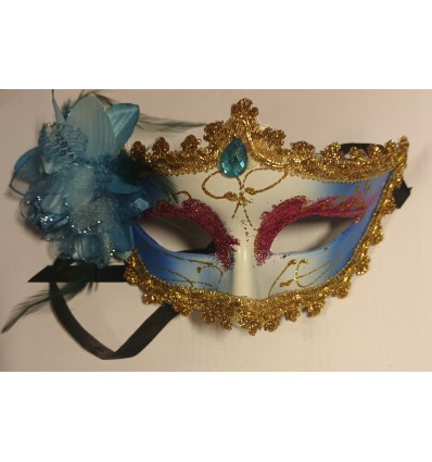 Maska LUX Niebieska z Różą WYPRZEDAŻ