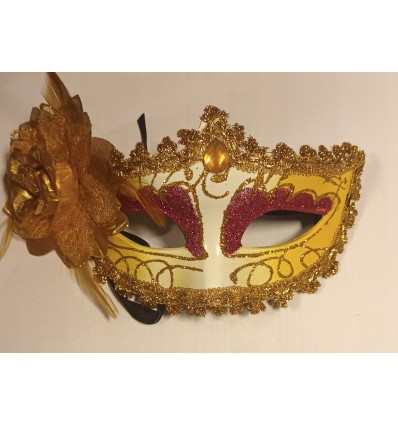 Maska LUX Złota z Różą WYPRZEDAŻ