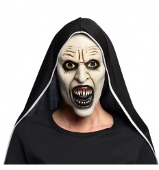 Maska Zakonnica Krzycząca Lateksowa z Kapturem HALLOWEEN HORROR OBECNOŚĆ