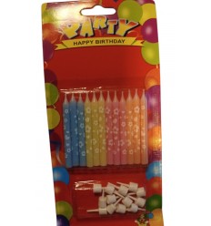 Świeczki Pastelowe w kwiatki 12 el. WYPRZEDAŻ