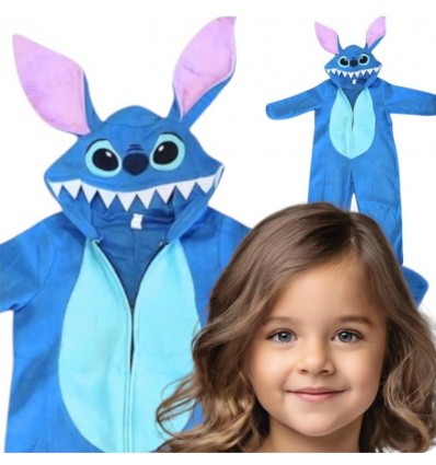 Strój Stich  Niebieski Kombinezon Piżama Stworek Bajka Disney