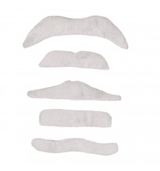 Zestaw Wąsów Białych 6 szt Elegant, Łobuz,Łajdak, Casanova,Playboy,Bandyta