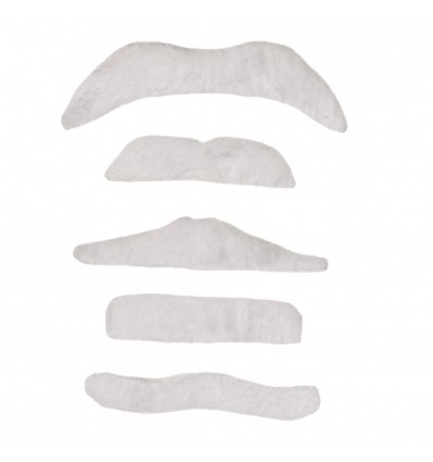 Zestaw Wąsów Białych 6 szt Elegant, Łobuz,Łajdak, Casanova,Playboy,Bandyta