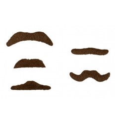 Zestaw Wąsów Brązowych 6 szt Elegant, Łobuz,Łajdak, Casanova,Playboy,Bandyta