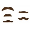 Zestaw Wąsów Brązowych 6 szt Elegant, Łobuz,Łajdak, Casanova,Playboy,Bandyta