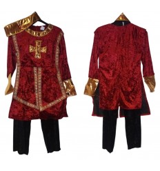 Strój Zestaw Króla Czerwono Złoty rozmiar 134/140 3 el