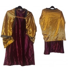 Strój Zestaw Bordowo Złoty  Króla Trzech Króli rozmiar 116