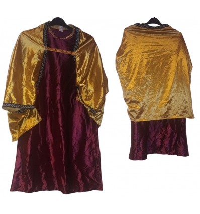 Strój Zestaw Bordowo Złoty  Króla Trzech Króli rozmiar 116