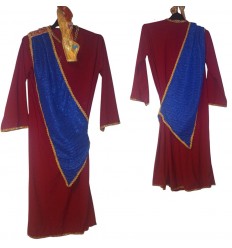 Strój Króla Bordowo Niebieski plus Korona Trzech Króli rozmiar 128