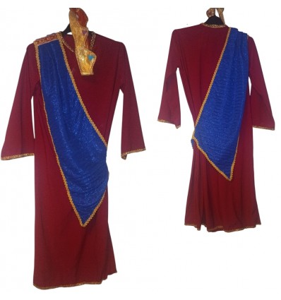 Strój Króla Bordowo Niebieski plus Korona Trzech Króli rozmiar 128