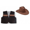 Zestaw Strój Kowboja Kamizelka Szeryfa plus Kapelusz dla dorosłych 2 el