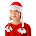 Czapka Mikołajowej Mikołajka z Warkoczami Święta