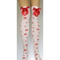 Pończochy Białe w Czerwone Usta WYPRZEDAŻ