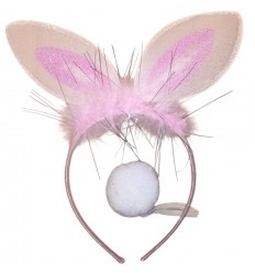 ZESTAW KRÓLICZKA OPASKA OGONEK WIOSNA WIELKANOC KRÓLIK WYPRZEDAŻ